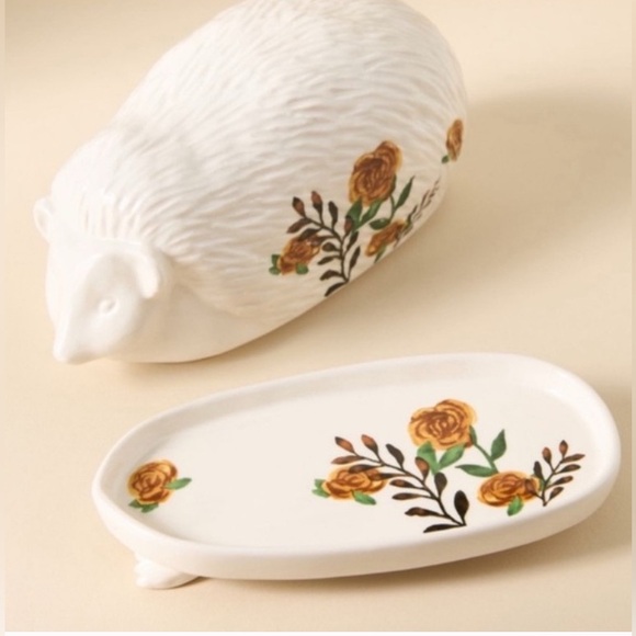 New Anthropologie Nathalie Lete Marais Hedgehog Butter Dish - Picture 3 of 4